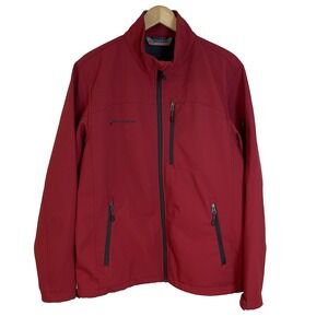 Free Country Men's Jacket Size M Red Water Resistant Light Weight Softshell